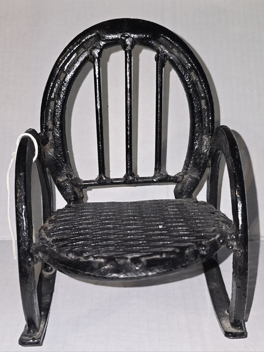 Black Hot Forged Diamond Horseshoe Miniature Rocking Chair